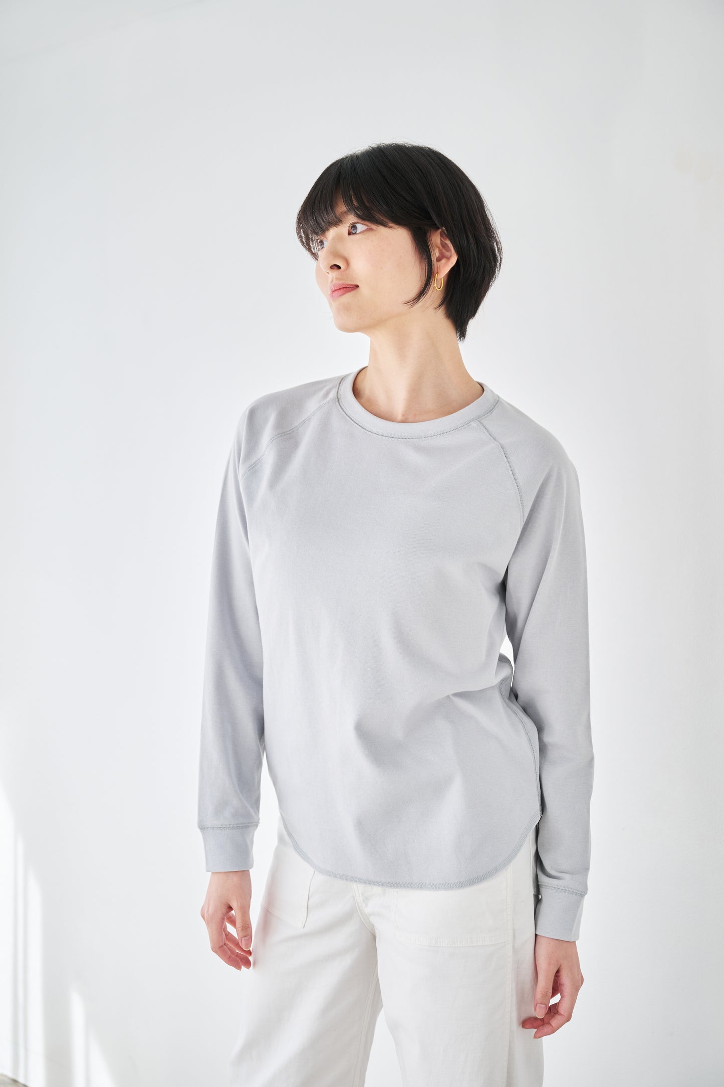 長袖ブラレスカットソー（イージーケア/フィット）