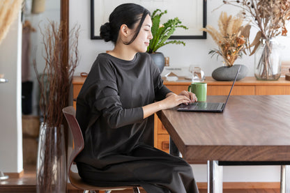 長袖ブラレスワンピース（プレミアムコットン）