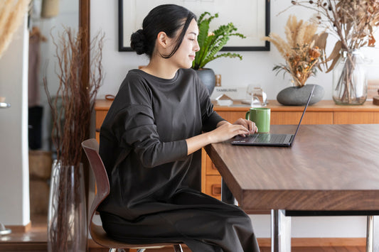 長袖ブラレスワンピース（プレミアムコットン）