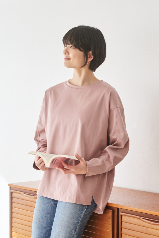 長袖ブラレスカットソー（プレミアムコットン/リラックス）