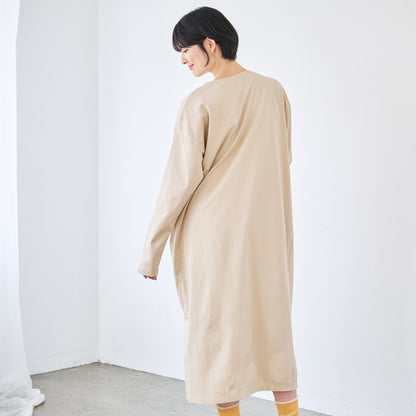長袖ブラレスワンピース（プレミアムコットン）