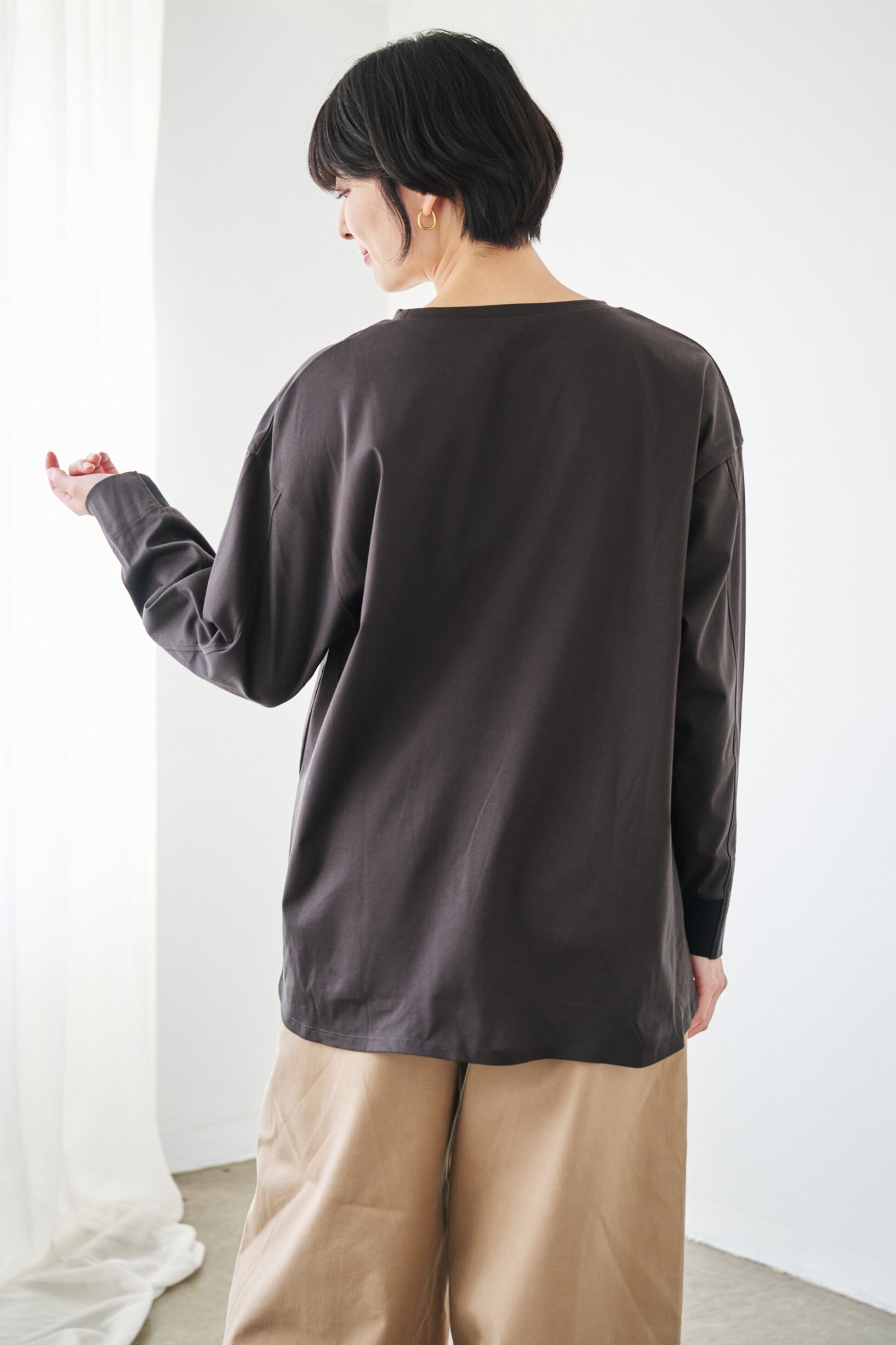 長袖ブラレスカットソー（プレミアムコットン/リラックス） – ブラレス