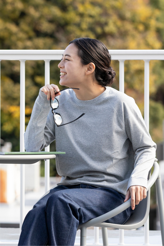 長袖ブラレスカットソー（イージーケア/フィット）