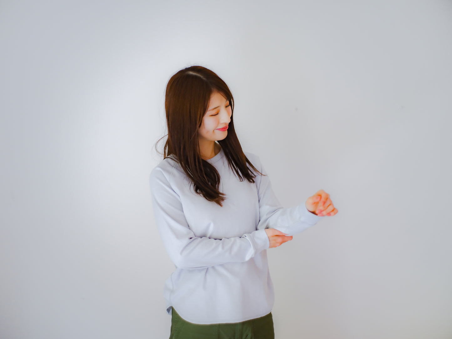 長袖ブラレスカットソー（イージーケア/フィット）