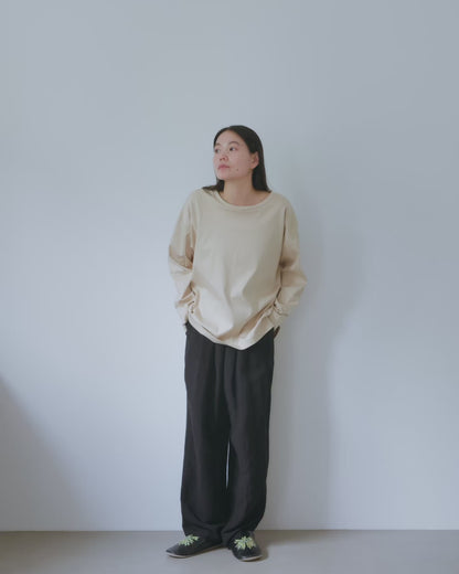 長袖ブラレスカットソー（プレミアムコットン/リラックス）